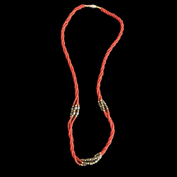 2/$25- 22” Red Necklace with Hematite Accents - Picture 3 of 6